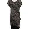 Pure DKNY - Black & Tan Printed Dress Sz P