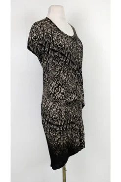 Pure DKNY - Black & Tan Printed Dress Sz P