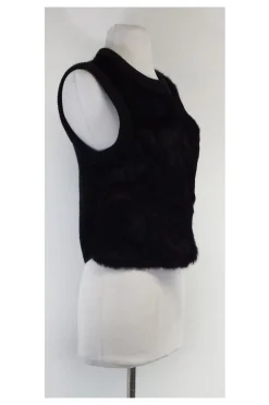 Quinn - Louisa Black Fur Vest Sz S