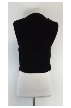 Quinn - Louisa Black Fur Vest Sz S