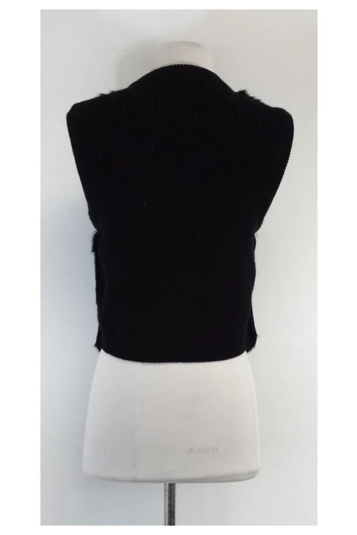 Quinn - Louisa Black Fur Vest Sz S