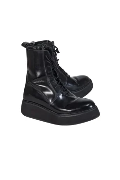 Rachel Comey - Black Leather Lace Up Combat Boots Sz 8