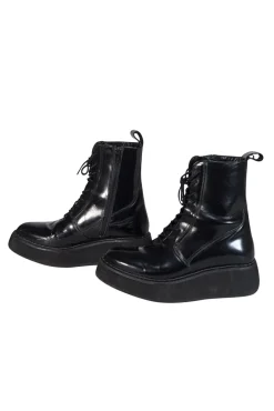 Rachel Comey - Black Leather Lace Up Combat Boots Sz 8