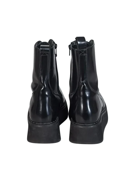 Rachel Comey - Black Leather Lace Up Combat Boots Sz 8