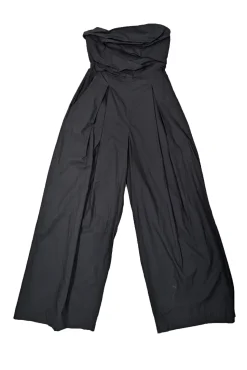 Rachel Comey - Black Poplin Strapless Pleated Jumpsuit Sz 2