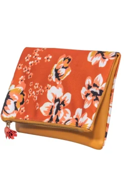 Rachel Pally - Orange & Yellow Canvas & Leather Floral Print Clutch