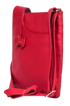 Radley London - Red Leather Shoulder Bag w/ Dog Logo Charm