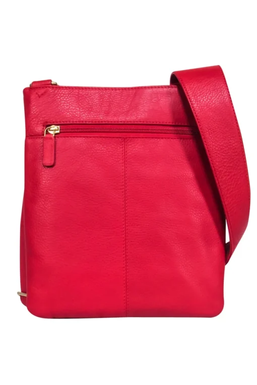Radley London - Red Leather Shoulder Bag w/ Dog Logo Charm