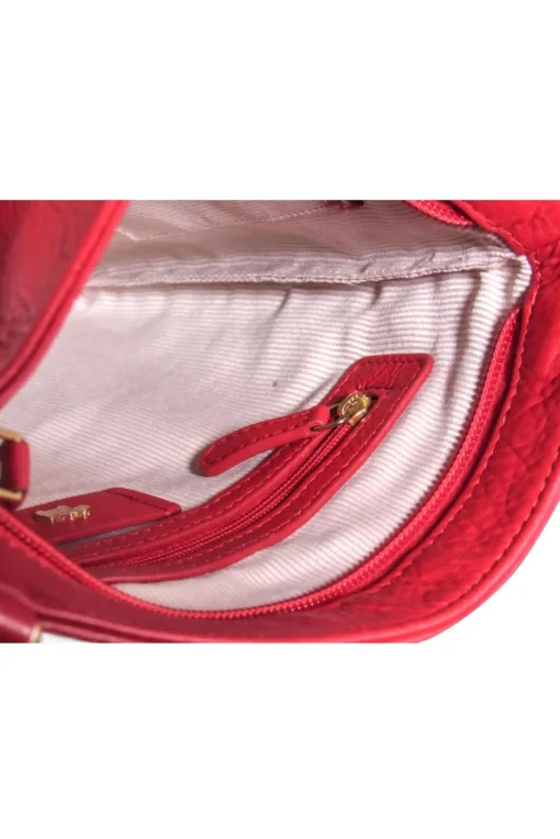 Radley London - Red Leather Shoulder Bag w/ Dog Logo Charm