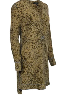 Rag & Bone - Beige & Black Leopard Print Long Sleeve Dress Sz S