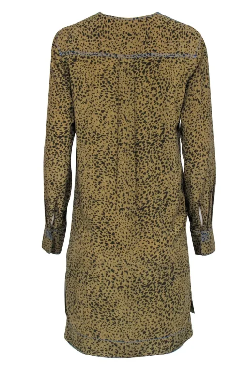 Rag & Bone - Beige & Black Leopard Print Long Sleeve Dress Sz S