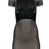 Rag & Bone - Black & Beige Fitted Knit Mini Dress Sz XS