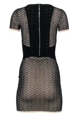 Rag & Bone - Black & Beige Fitted Knit Mini Dress Sz XS