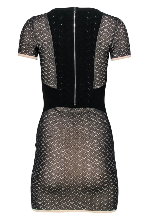 Rag & Bone - Black & Beige Fitted Knit Mini Dress Sz XS