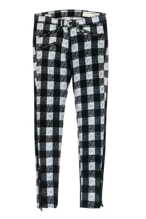 Rag & Bone - Black & Gray Plaid Skinny Jeans Sz 26