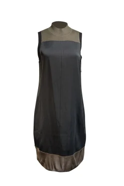Rag & Bone - Black & Olive Mock Neck Sleeveless Dress Sz M