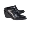 Rag & Bone - Black Croc Embossed Leather Mules Sz 7