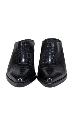 Rag & Bone - Black Croc Embossed Leather Mules Sz 7