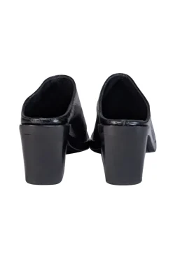Rag & Bone - Black Croc Embossed Leather Mules Sz 7