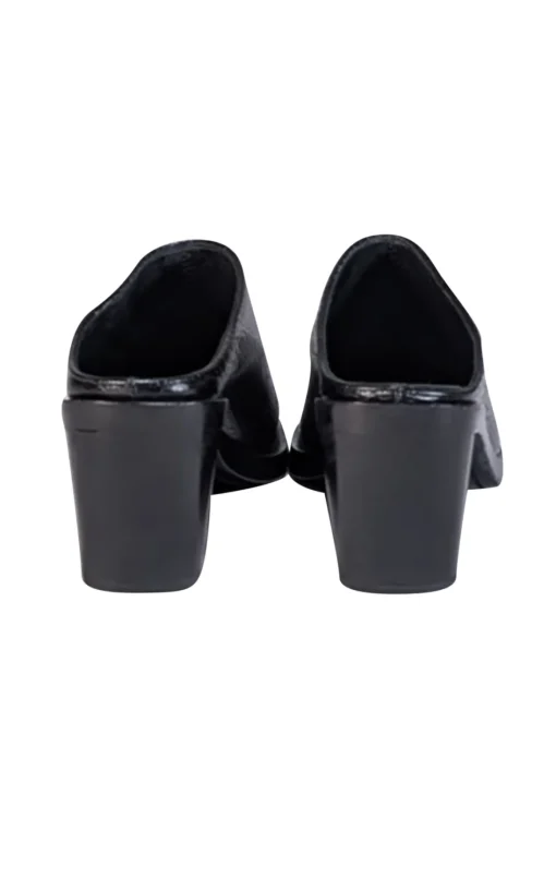 Rag & Bone - Black Croc Embossed Leather Mules Sz 7