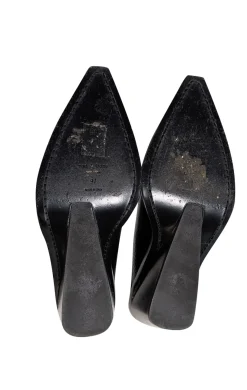 Rag & Bone - Black Croc Embossed Leather Mules Sz 7