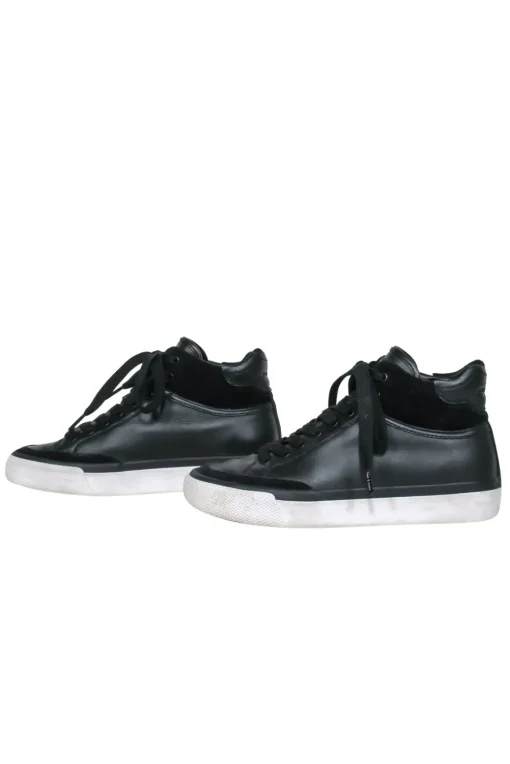 Rag & Bone - Black Leather & Suede High Top Platform Sneakers Sz 6.5