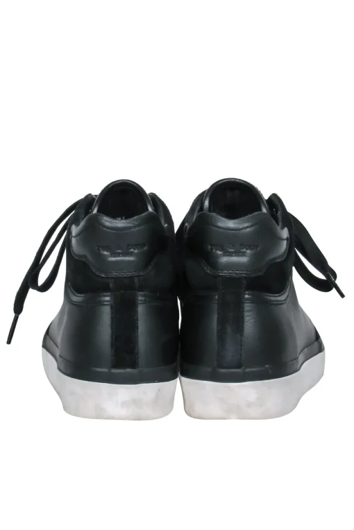 Rag & Bone - Black Leather & Suede High Top Platform Sneakers Sz 6.5