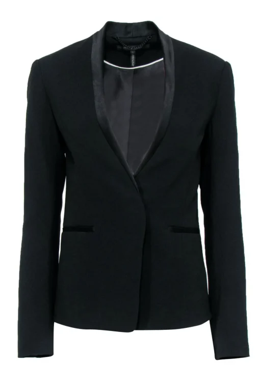 Rag & Bone - Black Satin Trim Fitted Blazer Sz 0