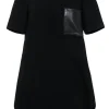 Rag & Bone - Black Shift Mini Dress w/ Leather Pocket Sz S