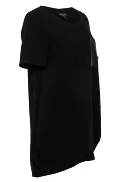 Rag & Bone - Black Shift Mini Dress w/ Leather Pocket Sz S