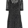 Rag & Bone - Black Short Sleeve Mock Neck Drop Waist Dress Sz S