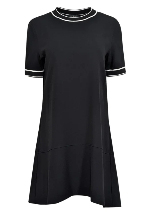Rag & Bone - Black Short Sleeve Dress w/ White Ribbed Trim Sz S