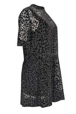 Rag & Bone - Black Short Sleeve Mock Neck Drop Waist Dress Sz S