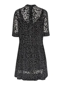 Rag & Bone - Black Short Sleeve Mock Neck Drop Waist Dress Sz S