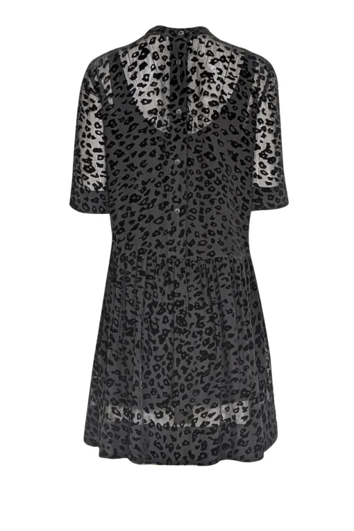 Rag & Bone - Black Short Sleeve Mock Neck Drop Waist Dress Sz S