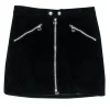 Rag & Bone - Black Velvet Zipper Front Miniskirt Sz 8