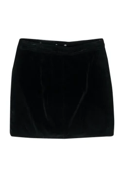 Rag & Bone - Black Velvet Zipper Front Miniskirt Sz 8