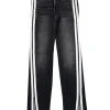 Rag & Bone - Black Wash Mid Rise Side Stripe Flared Jeans Sz 00