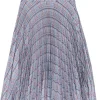Rag & Bone - Blue & Red Plaid Pleated Midi Skirt Sz 0