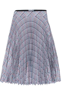 Rag & Bone - Blue & Red Plaid Pleated Midi Skirt Sz 0