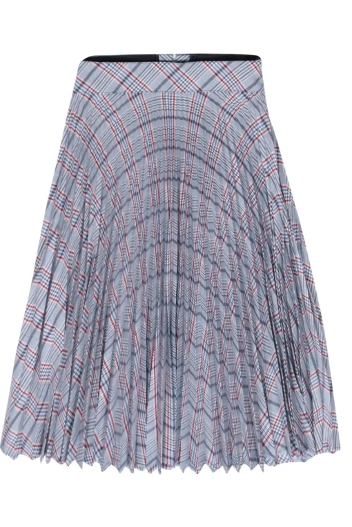 Rag & Bone - Blue & Red Plaid Pleated Midi Skirt Sz 0