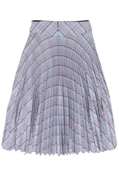 Rag & Bone - Blue & Red Plaid Pleated Midi Skirt Sz 0
