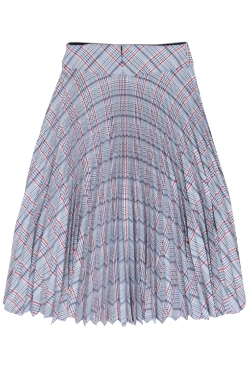Rag & Bone - Blue & Red Plaid Pleated Midi Skirt Sz 0