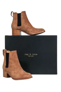 Rag & Bone - Camel Suede Heeled "Walker" Booties Sz 5