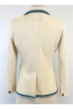 Rag & Bone - Cream & Teal Accent Wool Blazer Sz S
