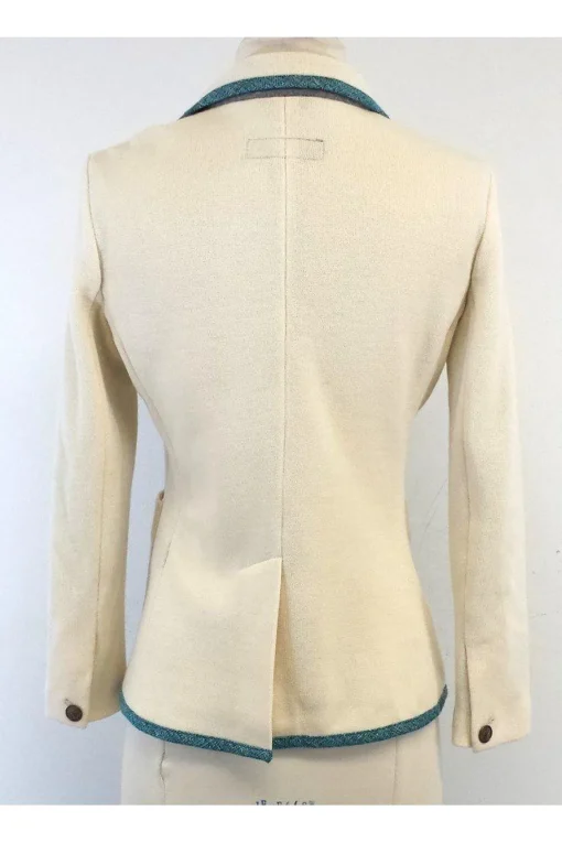 Rag & Bone - Cream & Teal Accent Wool Blazer Sz S