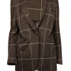 Rag & Bone - Dark Brown & Beige Check Knit Blazer Sz 6