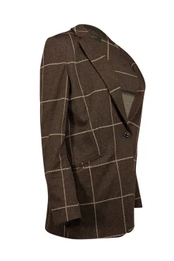 Rag & Bone - Dark Brown & Beige Check Knit Blazer Sz 6