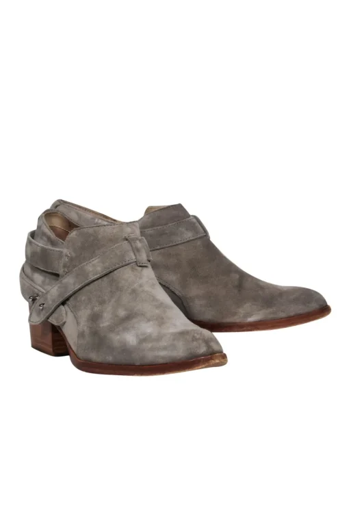 Rag & Bone - Grey Suede Heeled Ankle Booties Sz 8