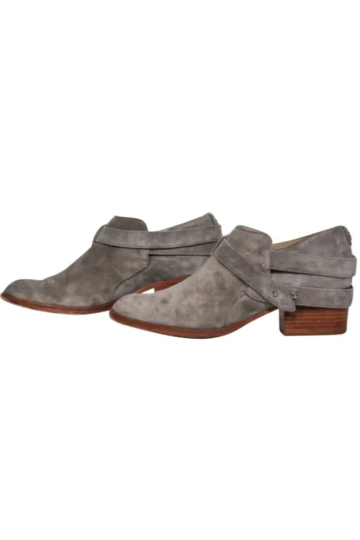 Rag & Bone - Grey Suede Heeled Ankle Booties Sz 8